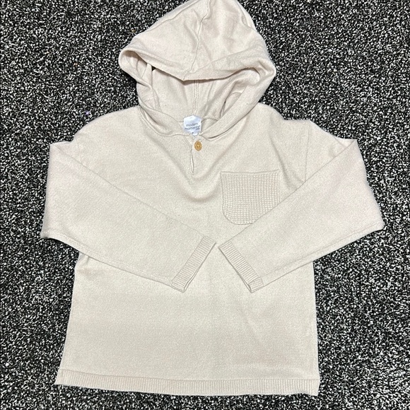 Cream Hooded Sweater with Pocket - Picture 1 of 4